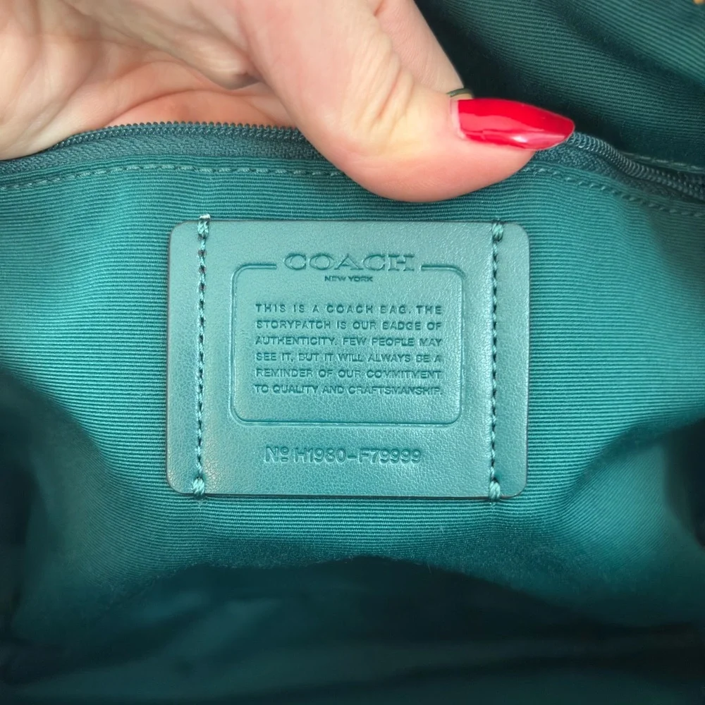 Coach Prairie Satchel Pebble Leather and Suede in Viridian F79999 - Picture 10 of 16